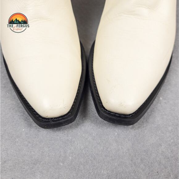 Everlane Boot Leather Made in Italy Wild Western Americana Style White Size 7 - Picture 11 of 16
